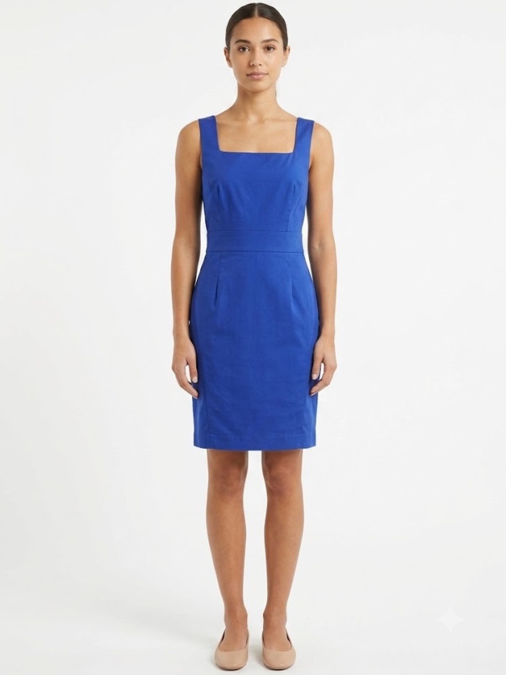BANANA REPUBLIC Royal Blue Sleeveless Square Neck Sheath Dress - Sz 6